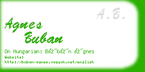 agnes buban business card